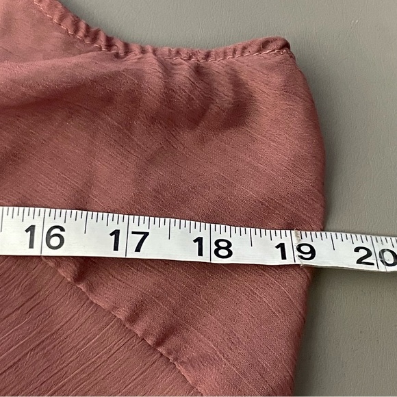 Lilly Lou Blouse – Lace Scoop Neck, Sheer & Flowing, Ruffled Hem – Rose - Picture 8 of 9